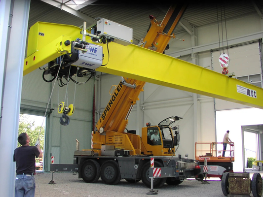 Кран одиночного луча FEM 5Ton европейский надземный с картиной вагонетки желтой
